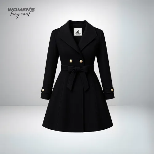 Womens Long Coat- Black